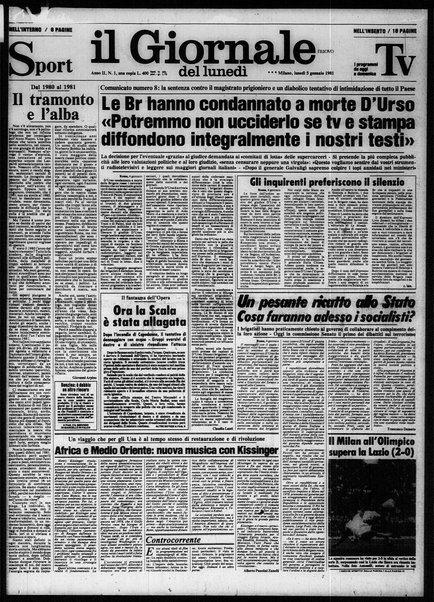 Il giornale nuovo del lunedì